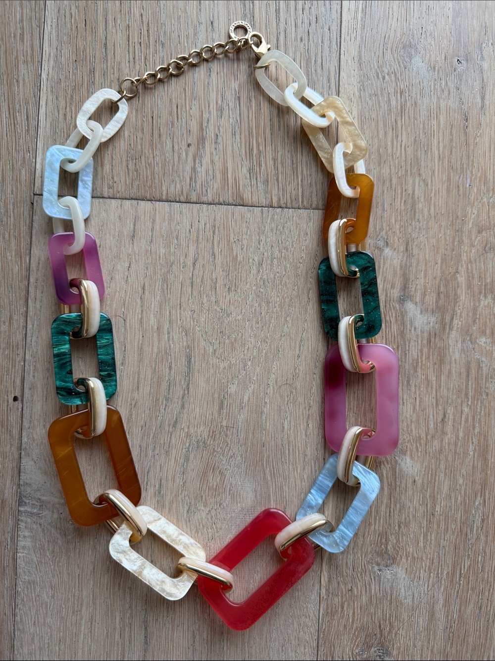 Rush by Dennis and Charles Multicolor Resin Link Necklace. Vintage